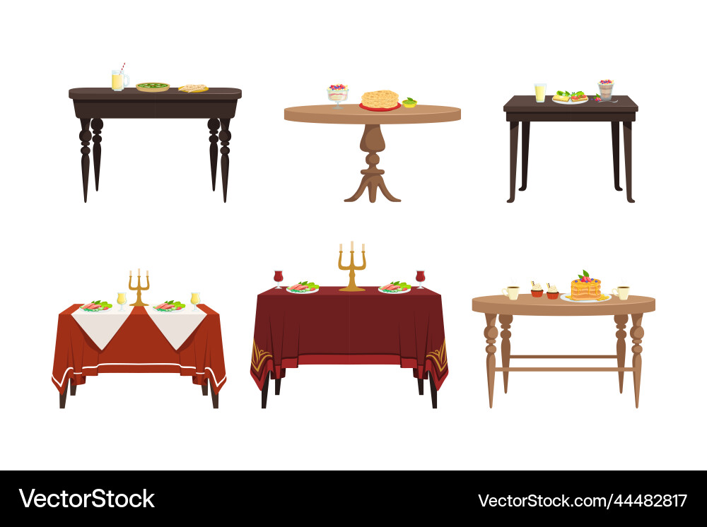 Tables covered with tablecloth and served Tables covered with tablecloth and served vector image