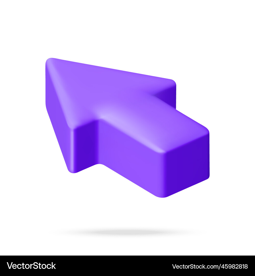 3d mouse cursor isolated on white 3d mouse cursor isolated on white vector image