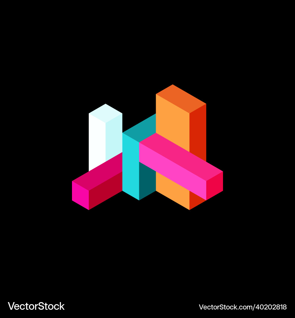 Abstract background 3d cubes cubic elements vector image