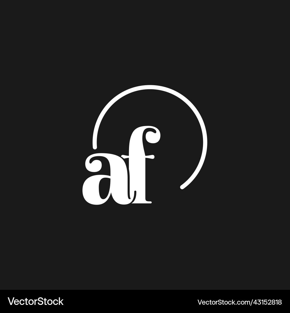 Af logo initials monogram with circular lines Af logo initials monogram with circular lines Vector Image