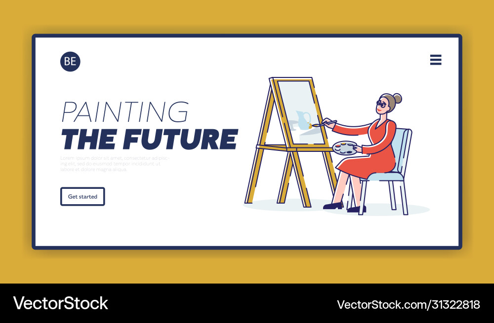 Art school human creativity website landing page Art school human creativity website landing page vector image