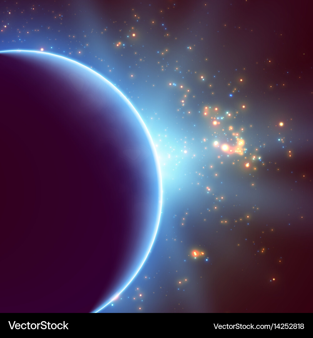 Celestial Eclipse with Planet vector image