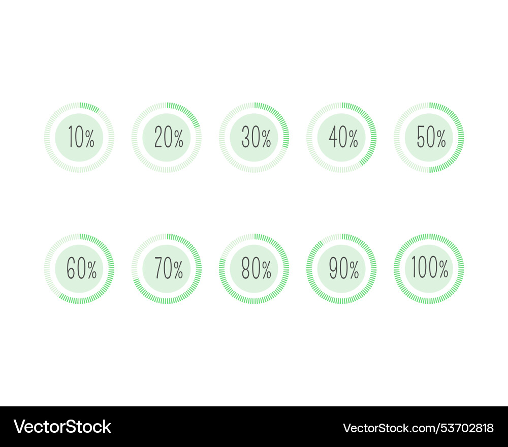 Collection loading bar status icon set of loaded Collection loading bar status icon set of loaded vector image