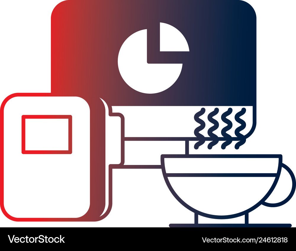 Computer desktop with folder and coffee vector image