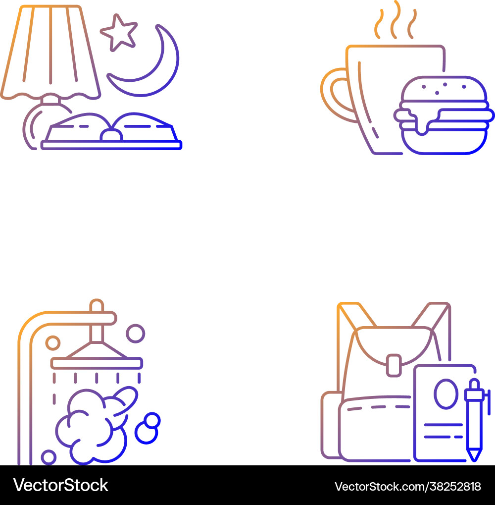 Everyday schedule and routine gradient linear vector image