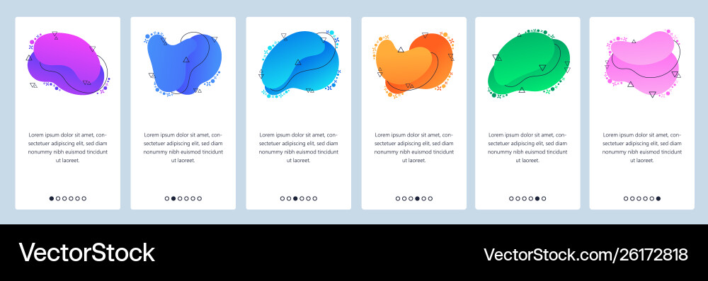 Fluid Abstract App Onboarding Screens vector image