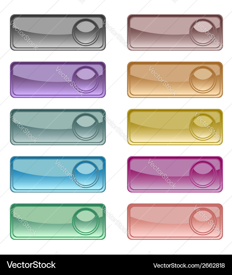 Glossy colorful web buttons set vector image