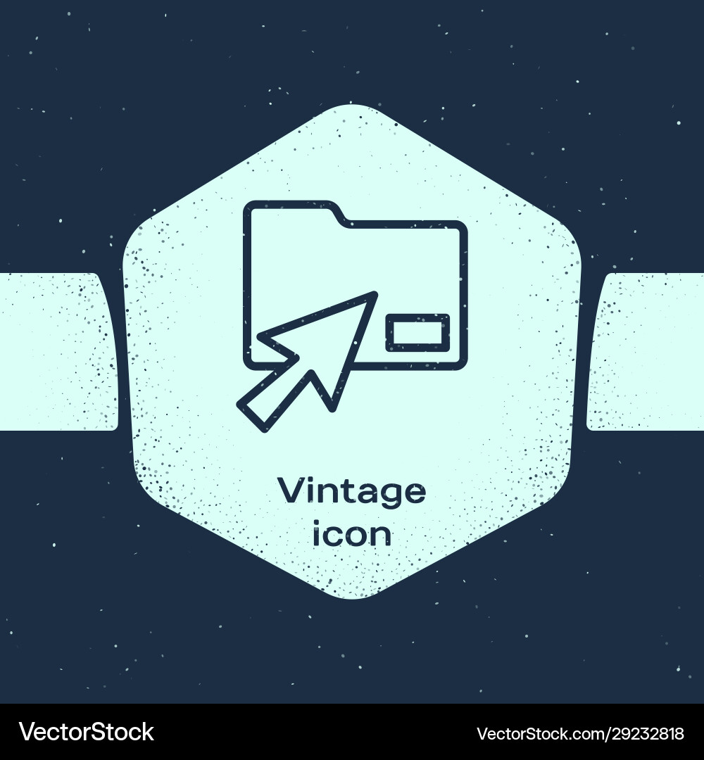 Grunge line cursor click document folder icon Grunge line cursor click document folder icon vector image