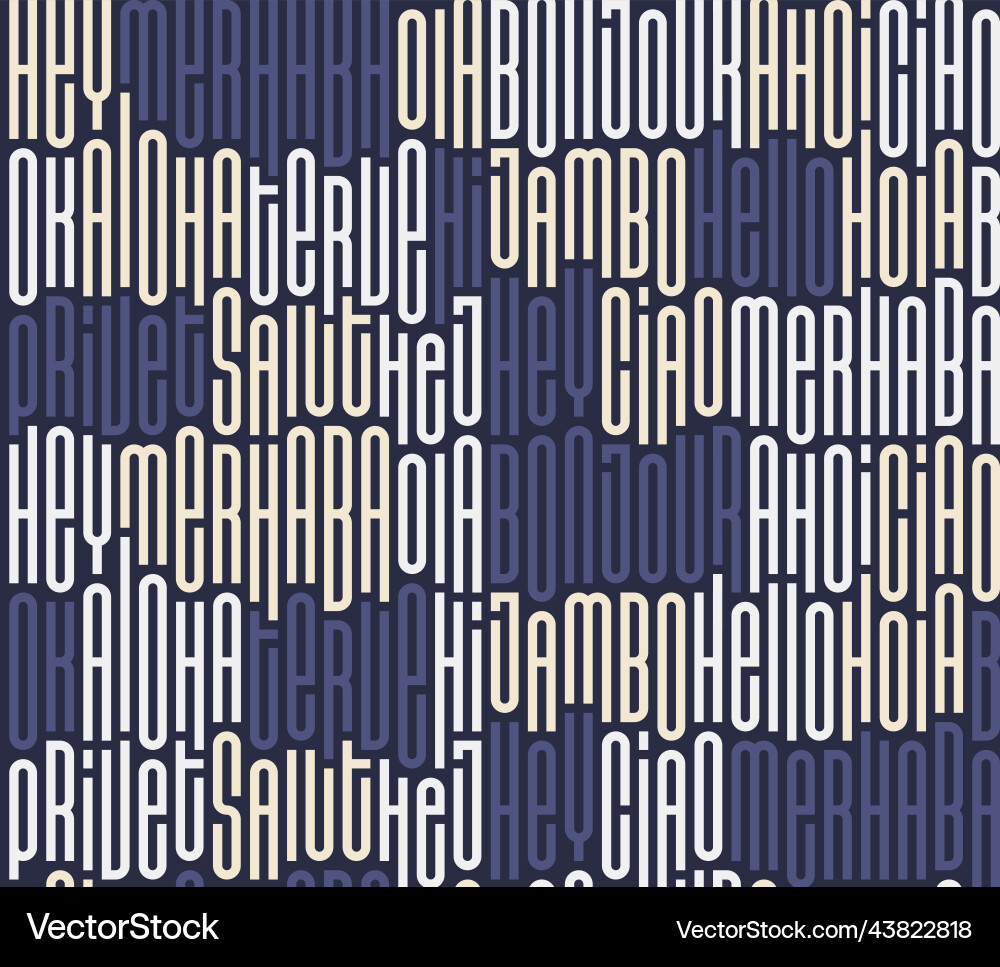 Hello word pattern different language vector image