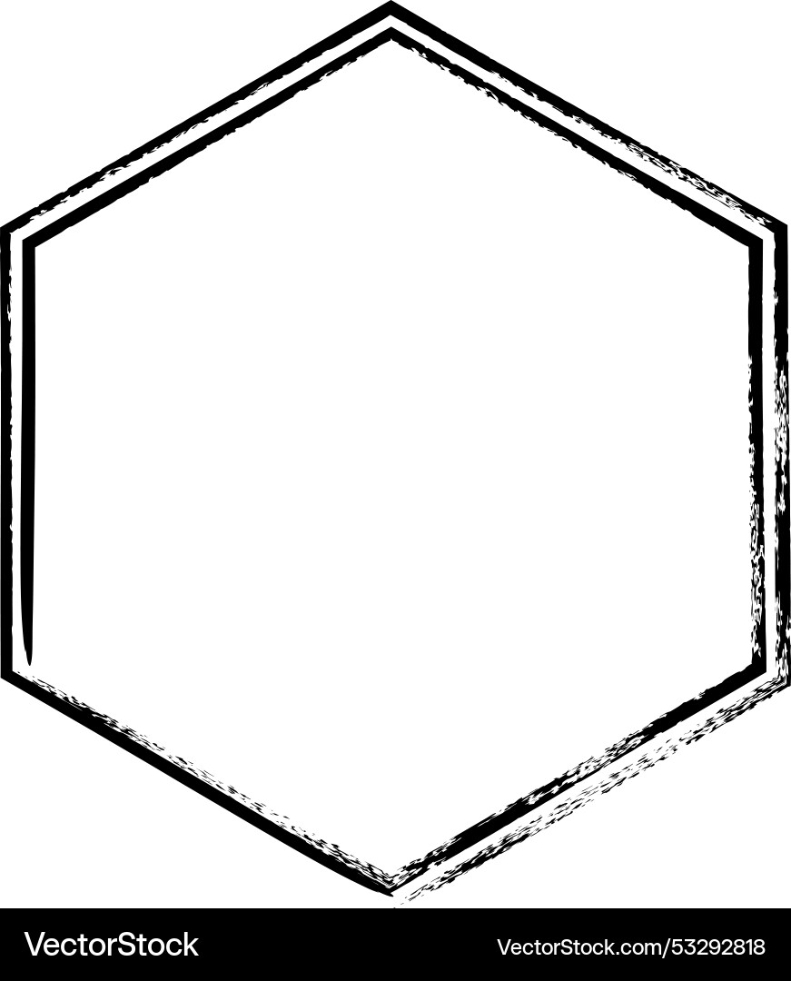 Hexagon grunge texture element frame border shape Hexagon grunge texture element frame border shape vector image