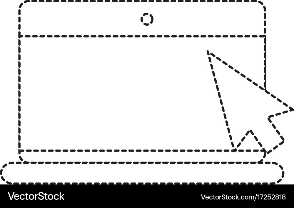 Laptop computer with mouse pointer vector image