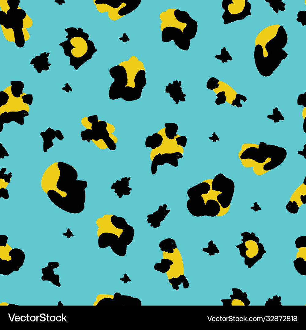 Leopard print seamless pattern colorful teal Leopard print seamless pattern colorful teal Vector Image