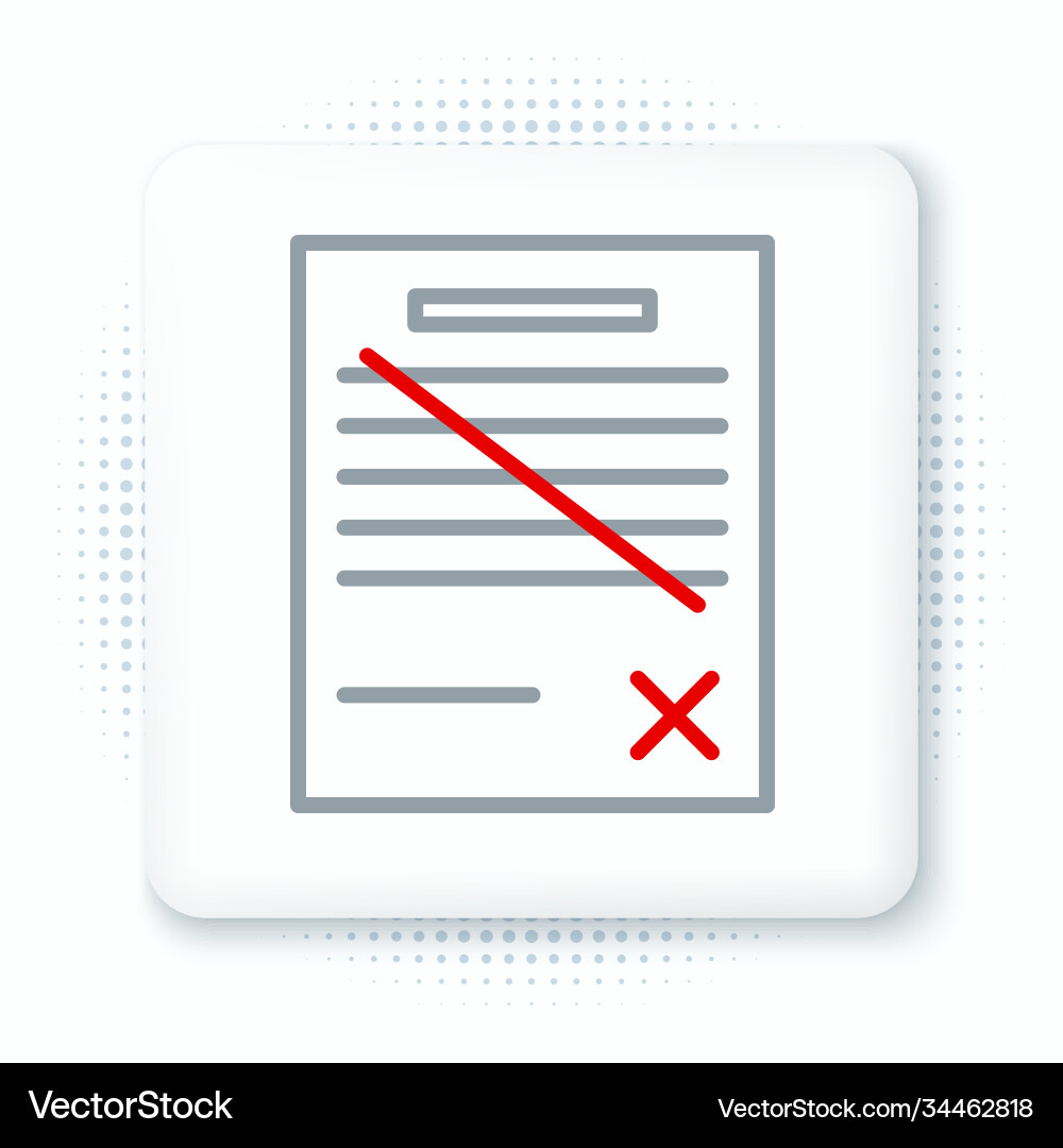 Line delete file document icon isolated on white Line delete file document icon isolated on white vector image