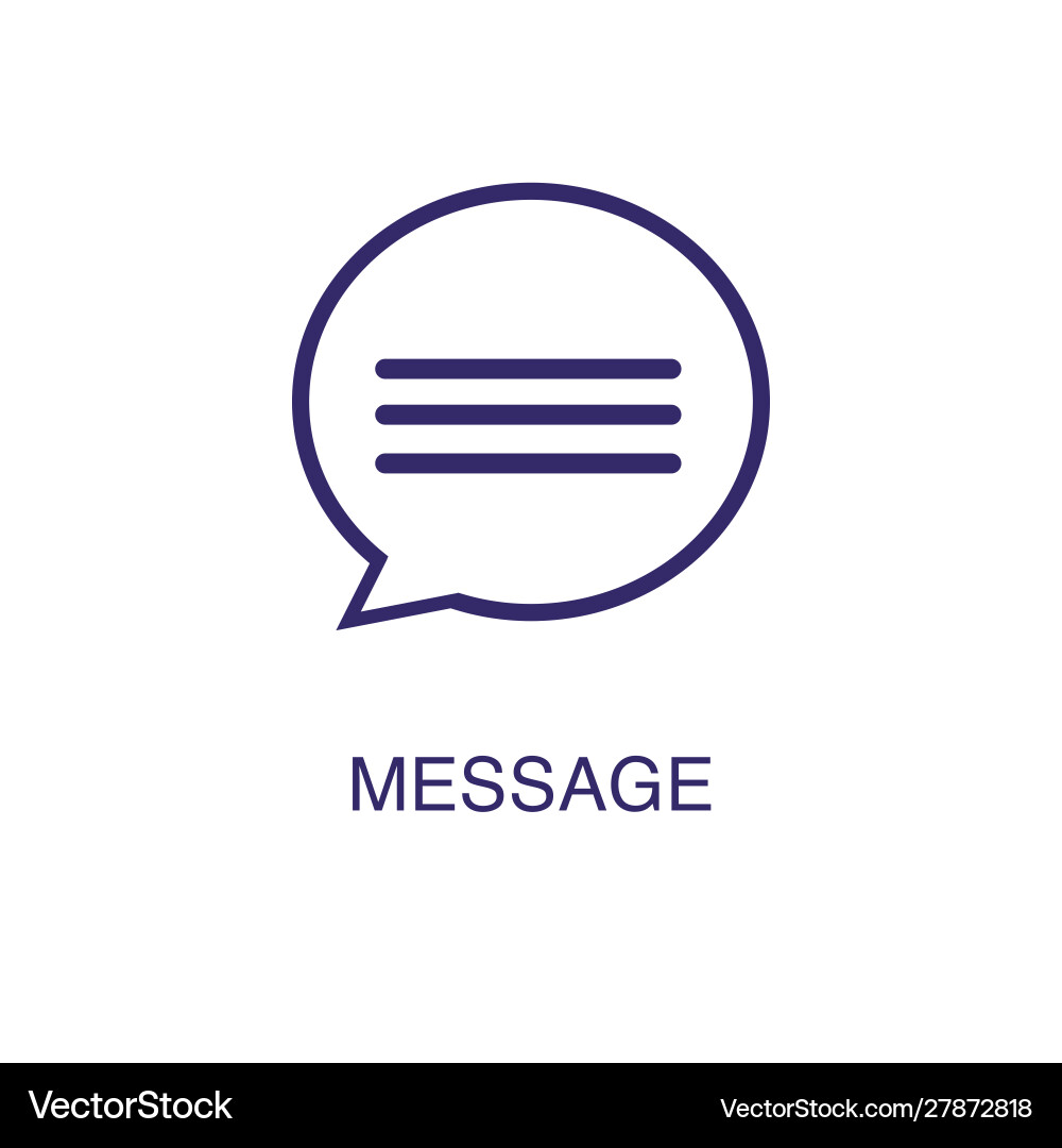 Message element in flat simple style on white vector image