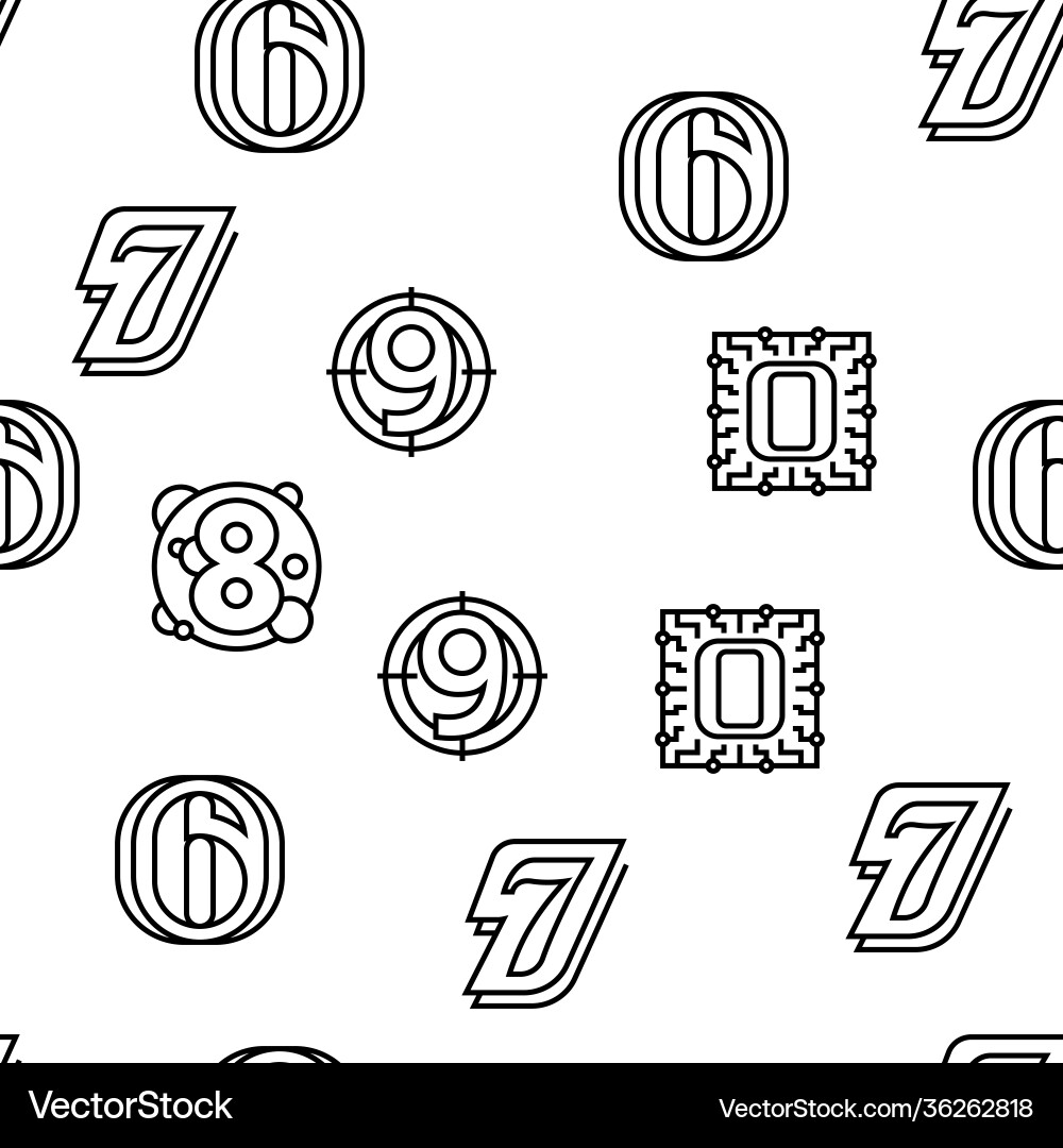Numbers numeral title seamless pattern Vector Image