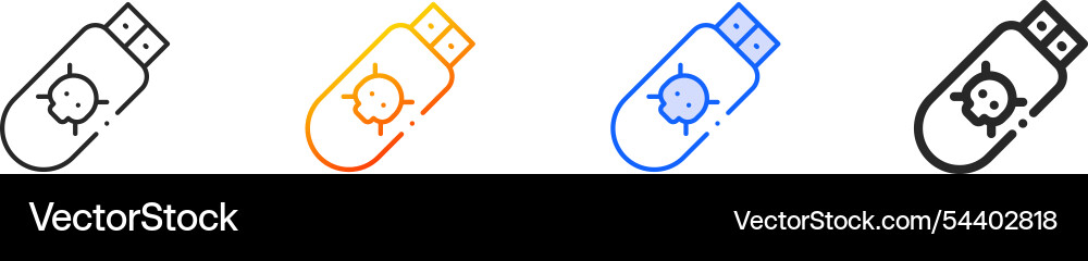Pendrive iconthin linear gradient blue stroke Pendrive iconthin linear gradient blue stroke vector image