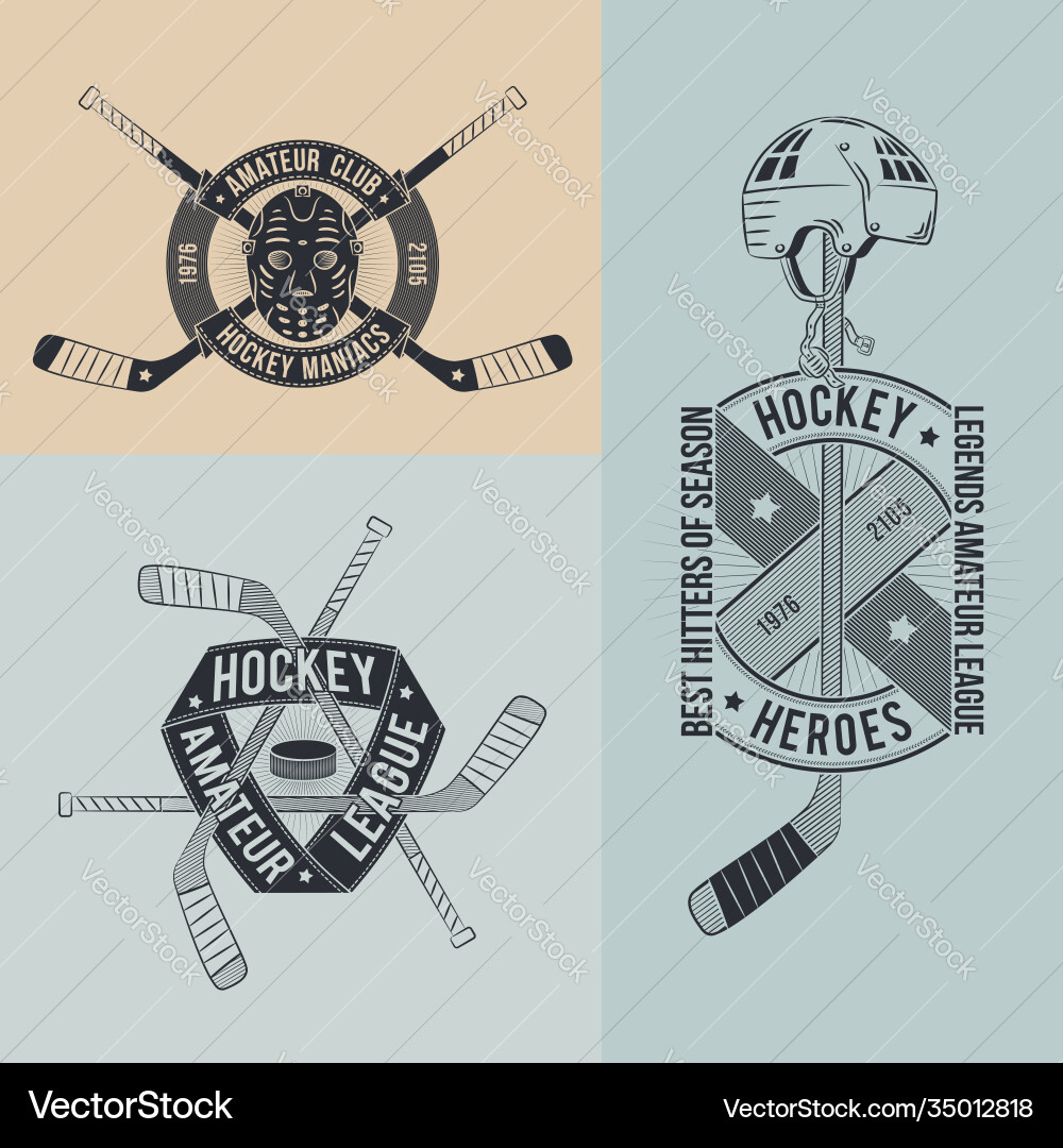 Retro Hockey Logo - Classic Style Vector Image