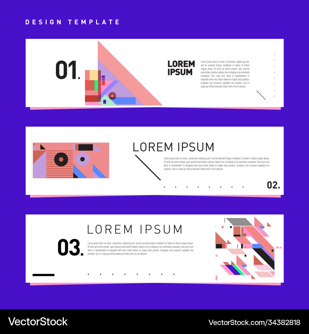 Set abstract banner web design template retro Set abstract banner web design template retro vector image