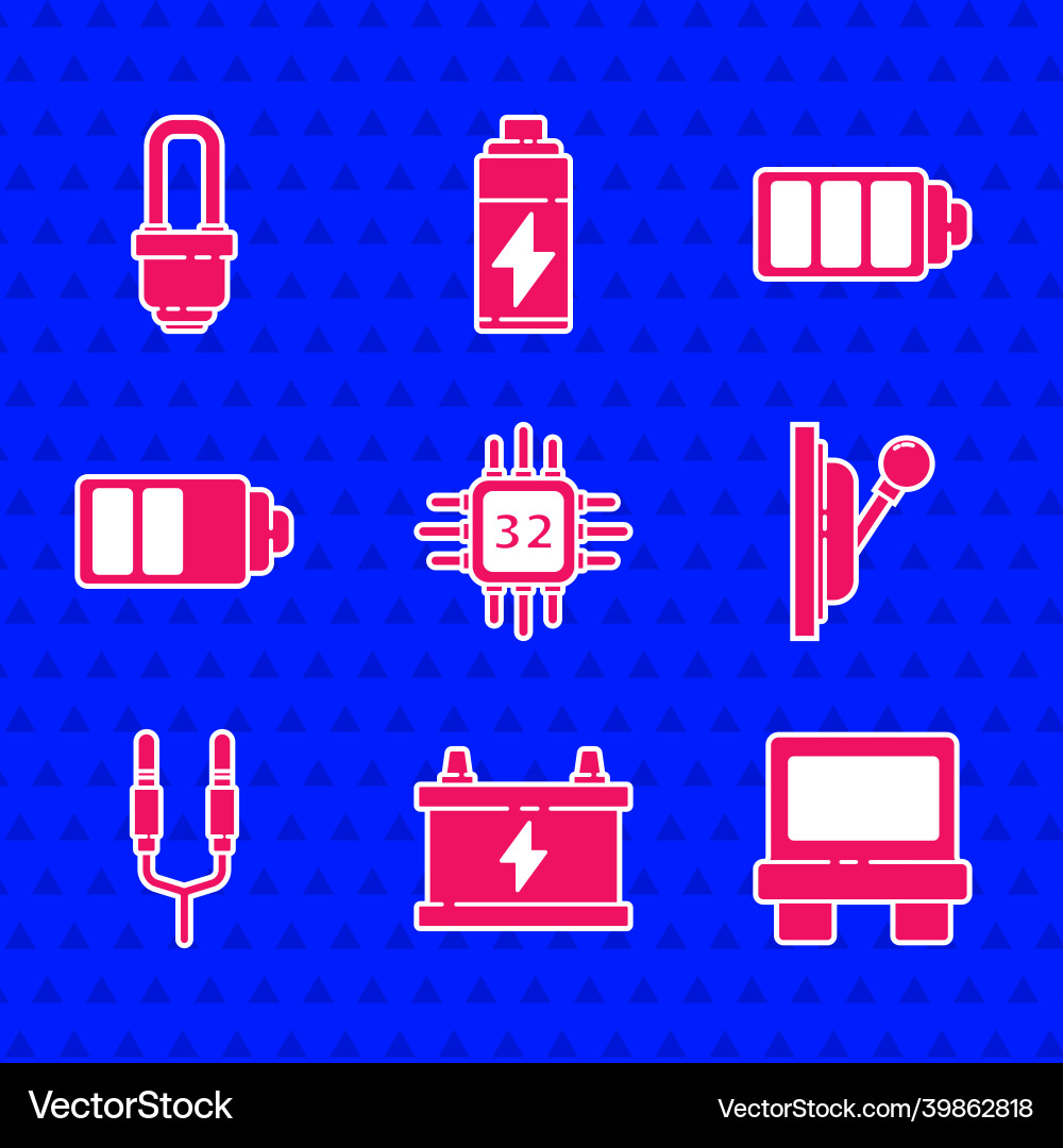 Set processor with microcircuits cpu car battery Set processor with microcircuits cpu car battery Vector Image