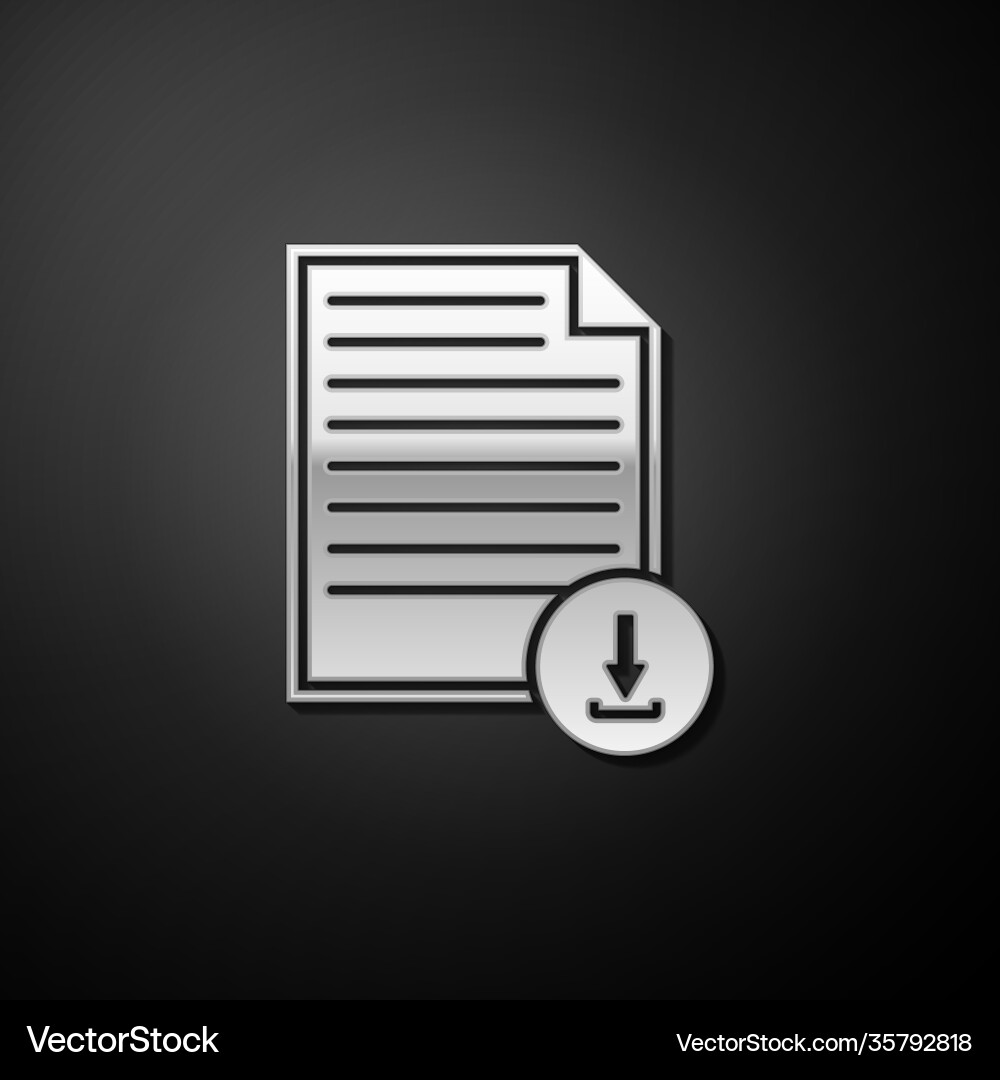 Silber Dokument mit Download-Symbol isoliert Silber Dokument mit Download-Symbol isoliert vektorbild