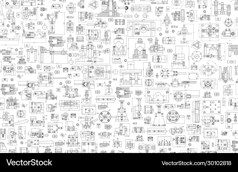 Technical Engineering Blueprint Background vector image