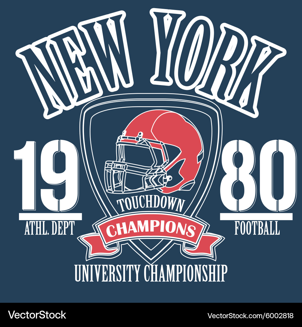 University Football Typography vector image
