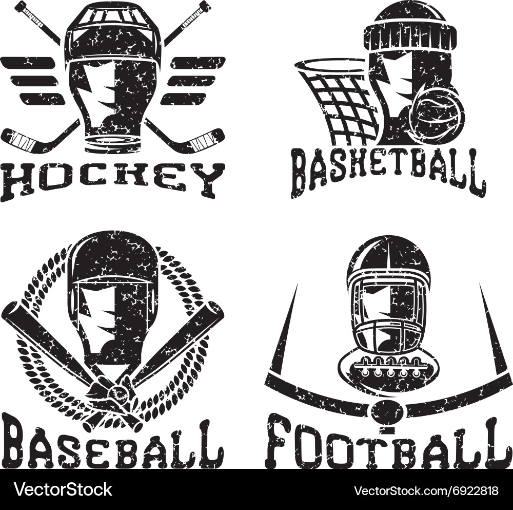 Vintage Sport Labels - Grunge Set Vector Image
