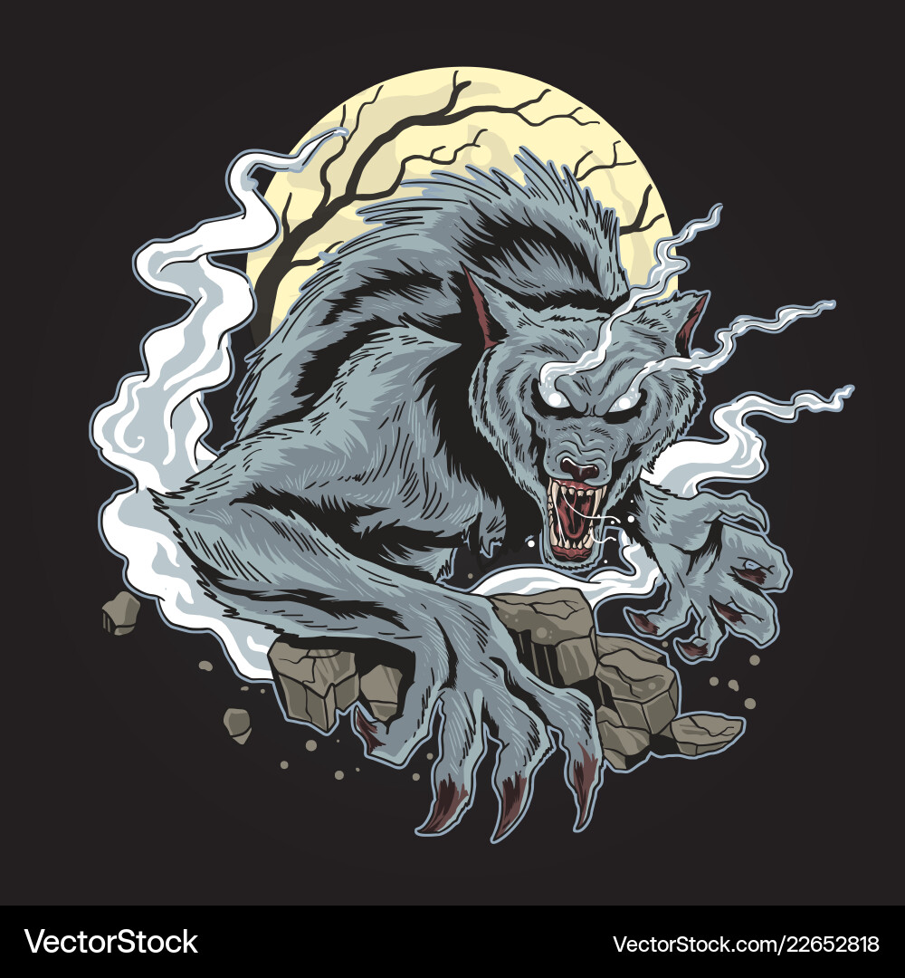 Wolf man vector image