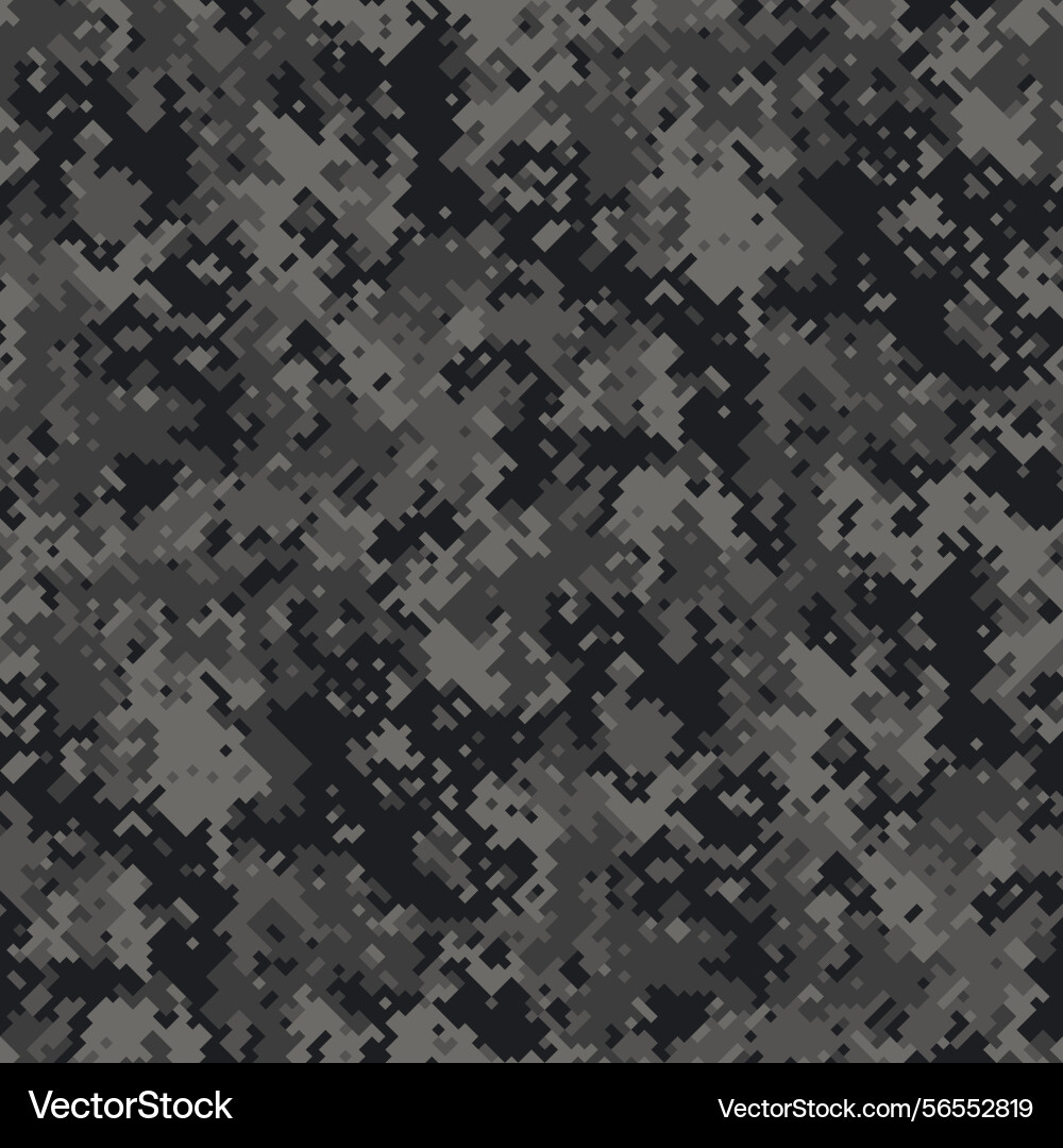 Abstract grayscale digital camouflage pattern Vector Image