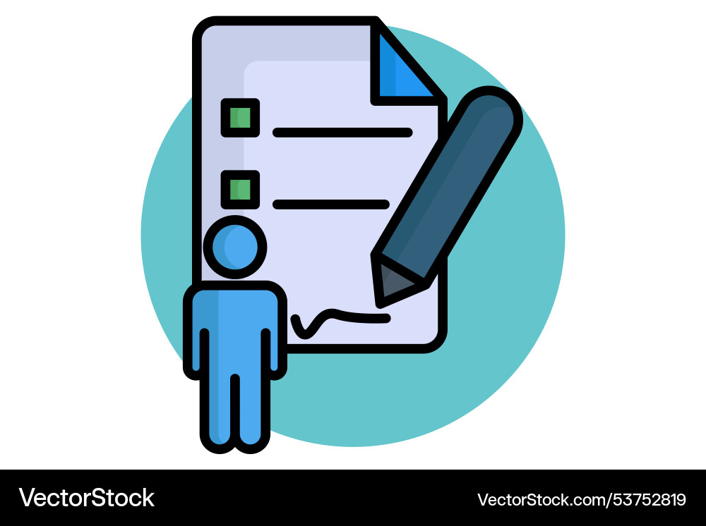 Assignment colored outline icon Assignment colored outline icon vector image