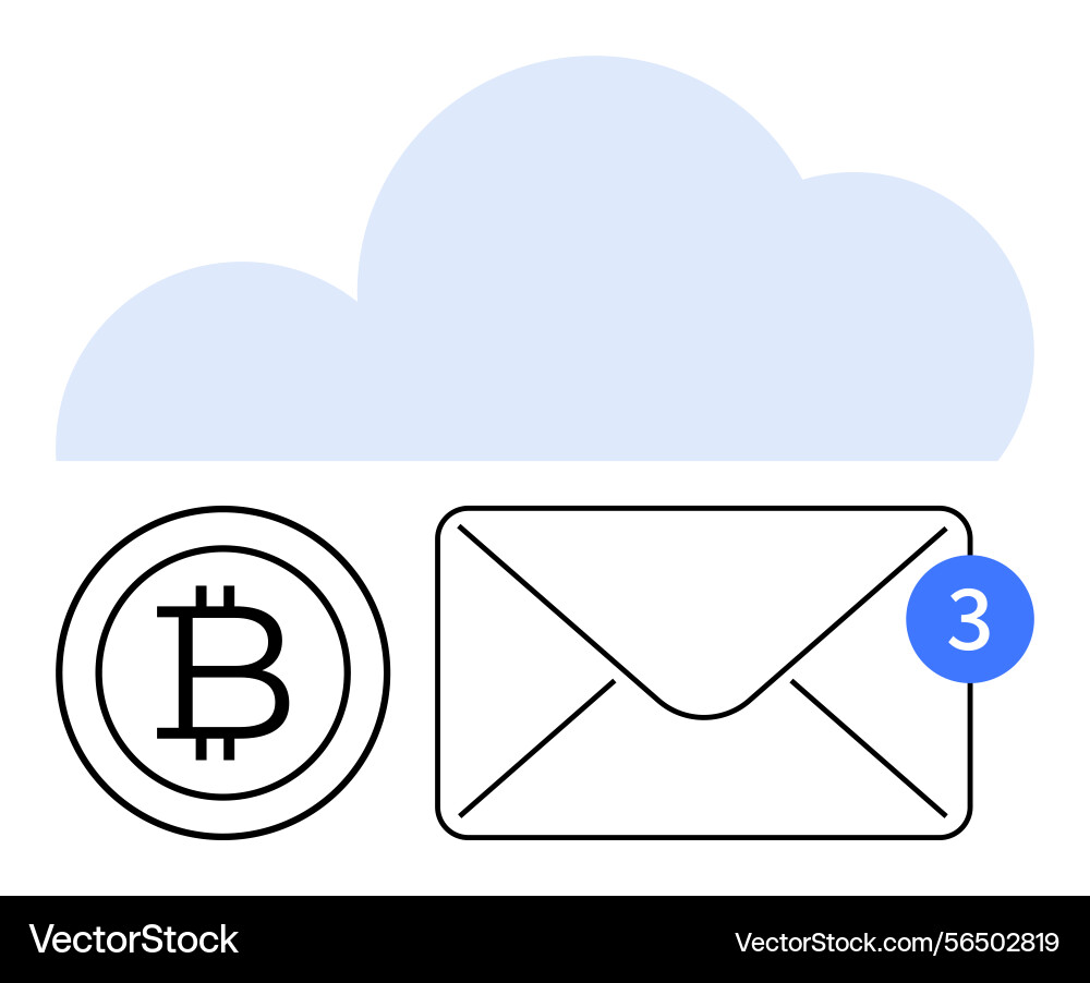 Cloud storage with cryptocurrency and email – Royalty-Free Vector |  VectorStock