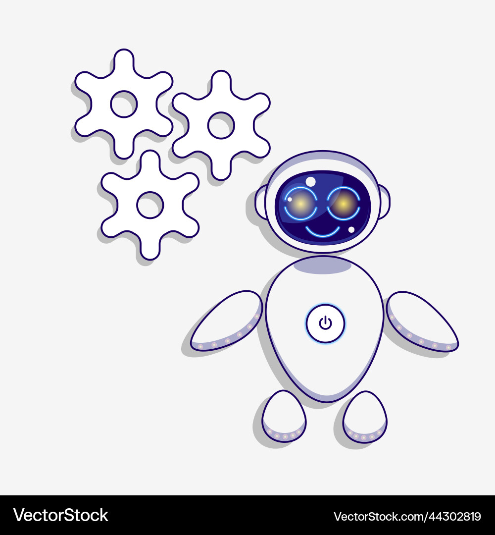Cute robot assistant for applications and website Vector Image