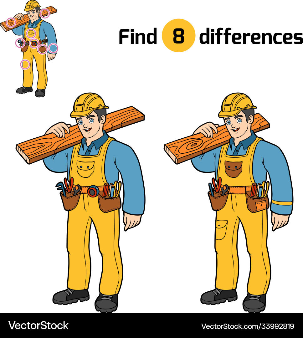 Find differences builder Find differences builder vector image