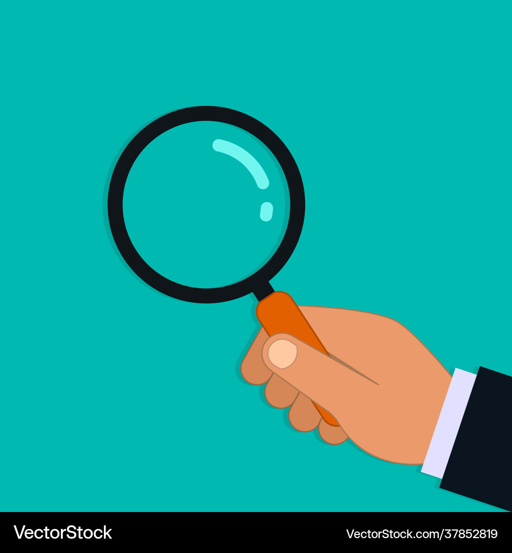 Hand with magnifying glass searching detecting Vector Image