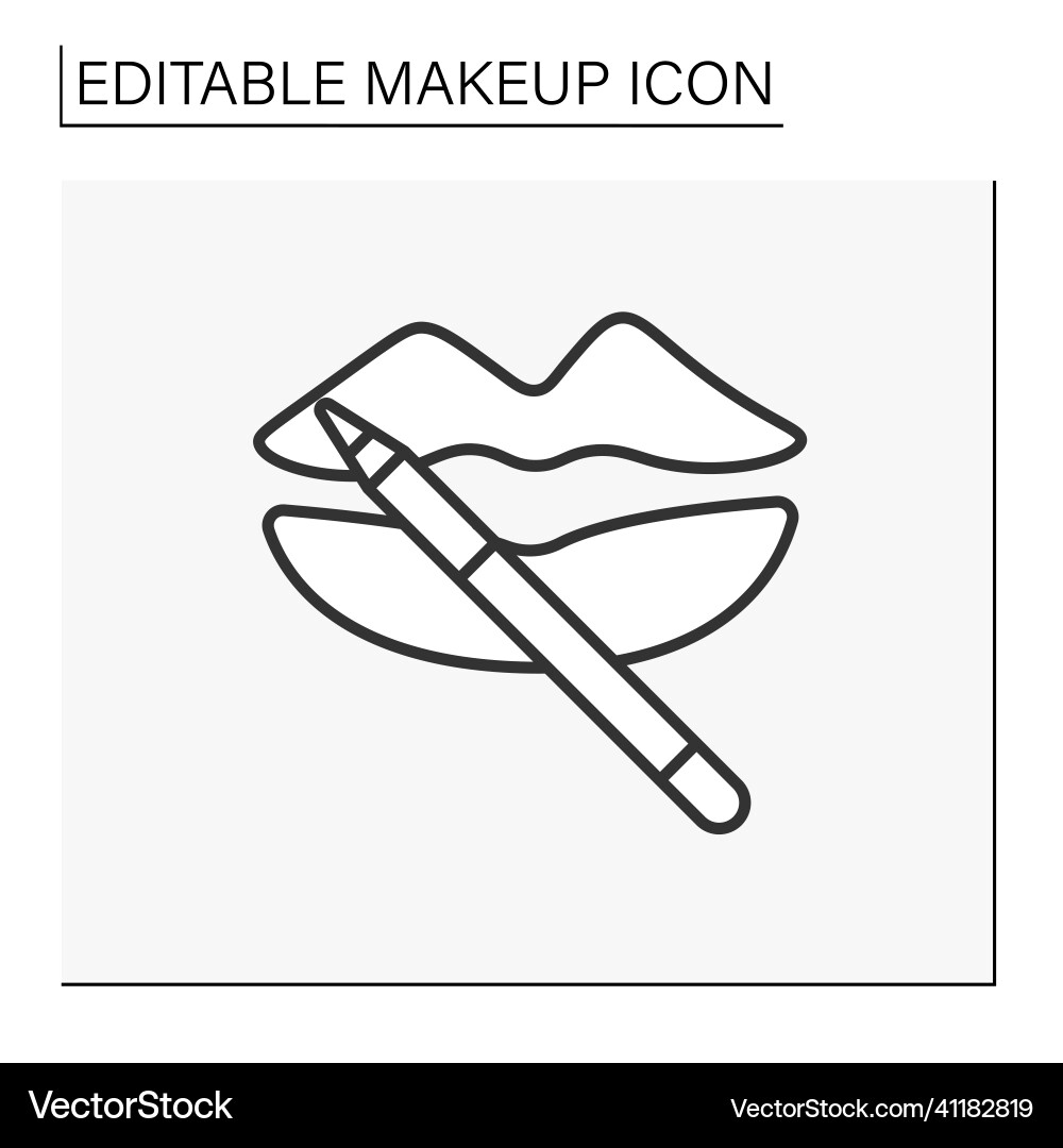 Lippen Make-up Linie Symbol Lippen Make-up Linie Symbol vektorbild
