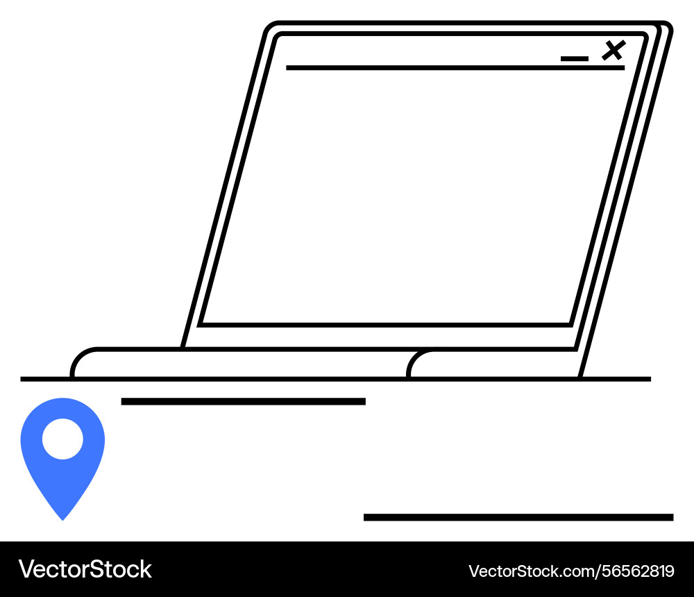 Minimalist laptop with browser window and location Minimalist laptop with browser window and location vector image