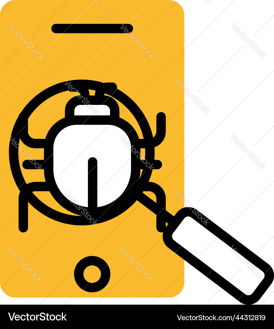 Mobile app testing on a white background Vector Image