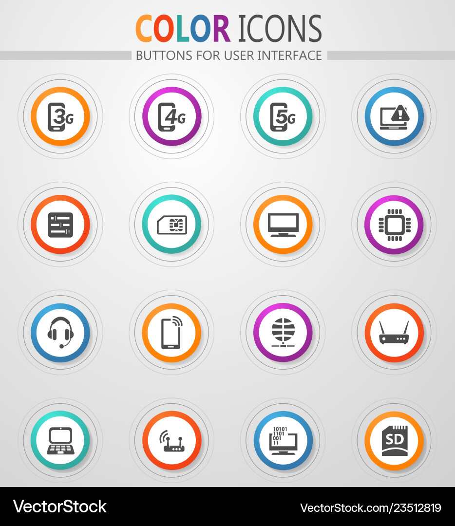 Mobile connection icons set Vector Image