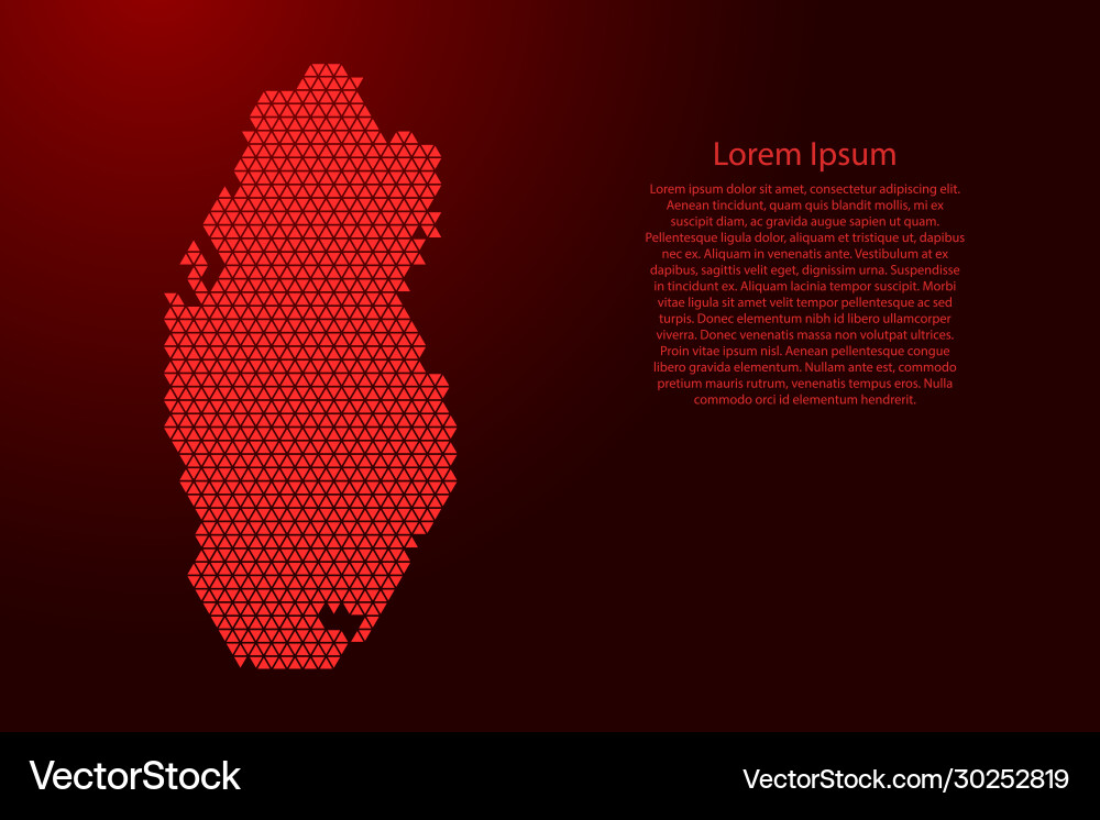 Qatar map abstract schematic from red triangles Vector Image
