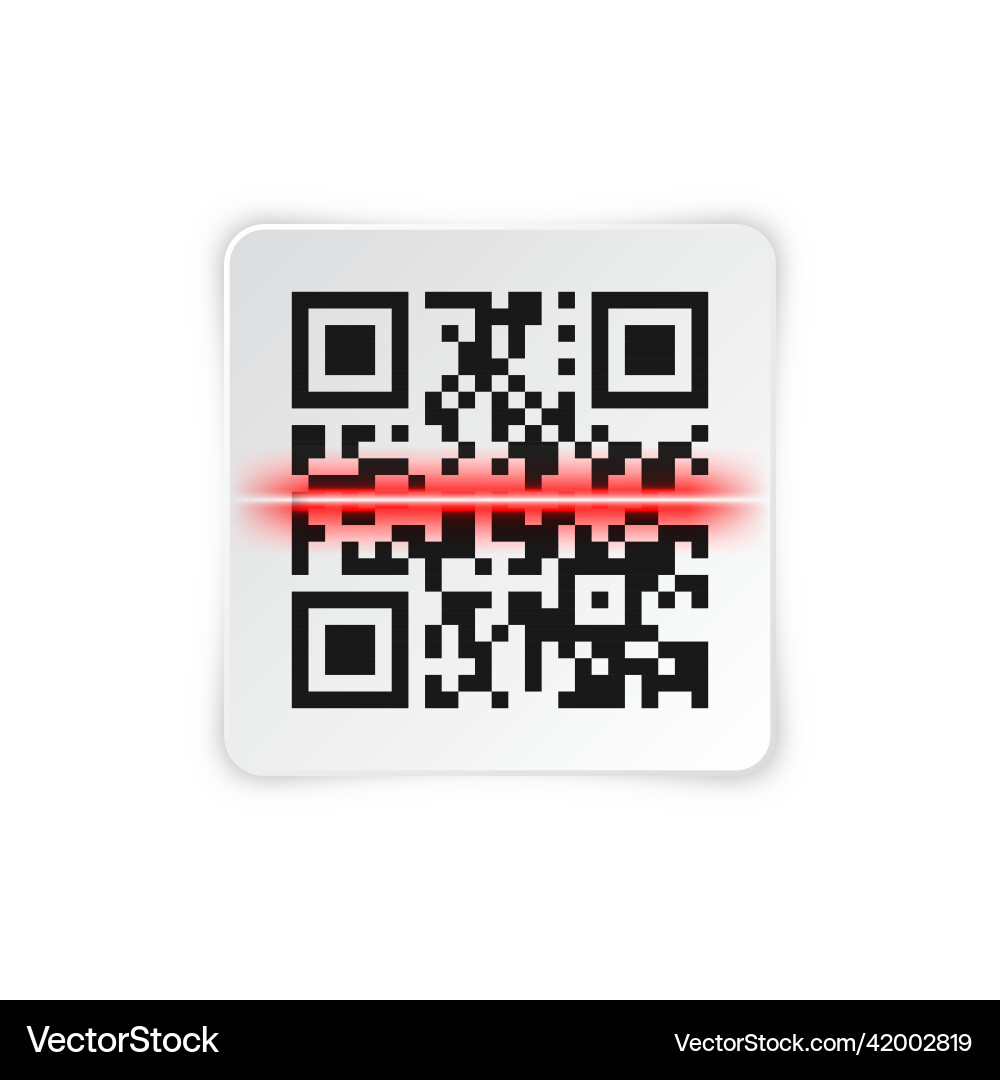 Realistic qr code sticker identification tracking Vector Image