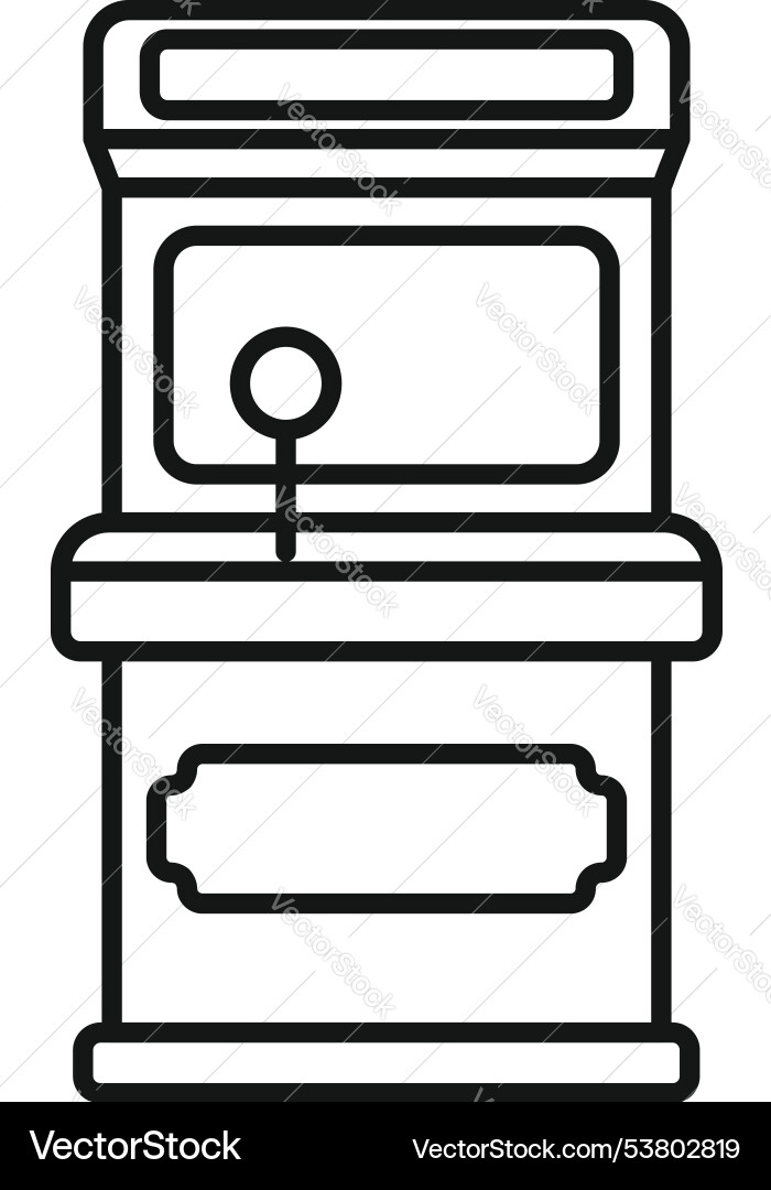 Retro arcade game machine with joystick and screen Retro arcade game machine with joystick and screen Vector Image