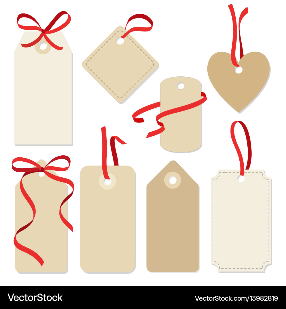Set of blank vintage frames gift tags labels Set of blank vintage frames gift tags labels vector image