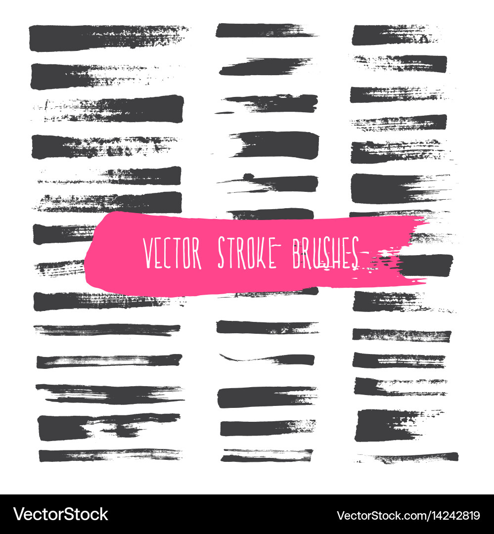 Stroke brushes Royalty Free Vector Image - VectorStock