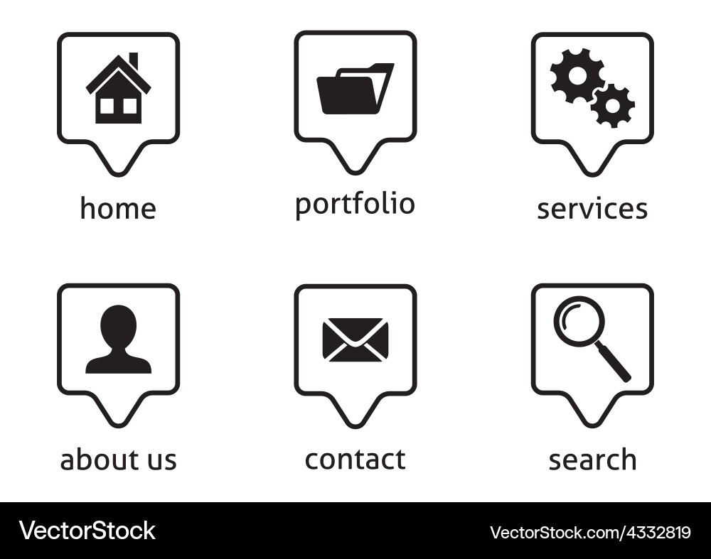 Website Menu Icon Set Vector Image