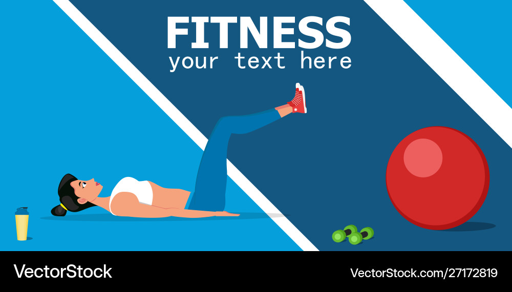 Young female athlete doing fitness workout Young female athlete doing fitness workout vector image