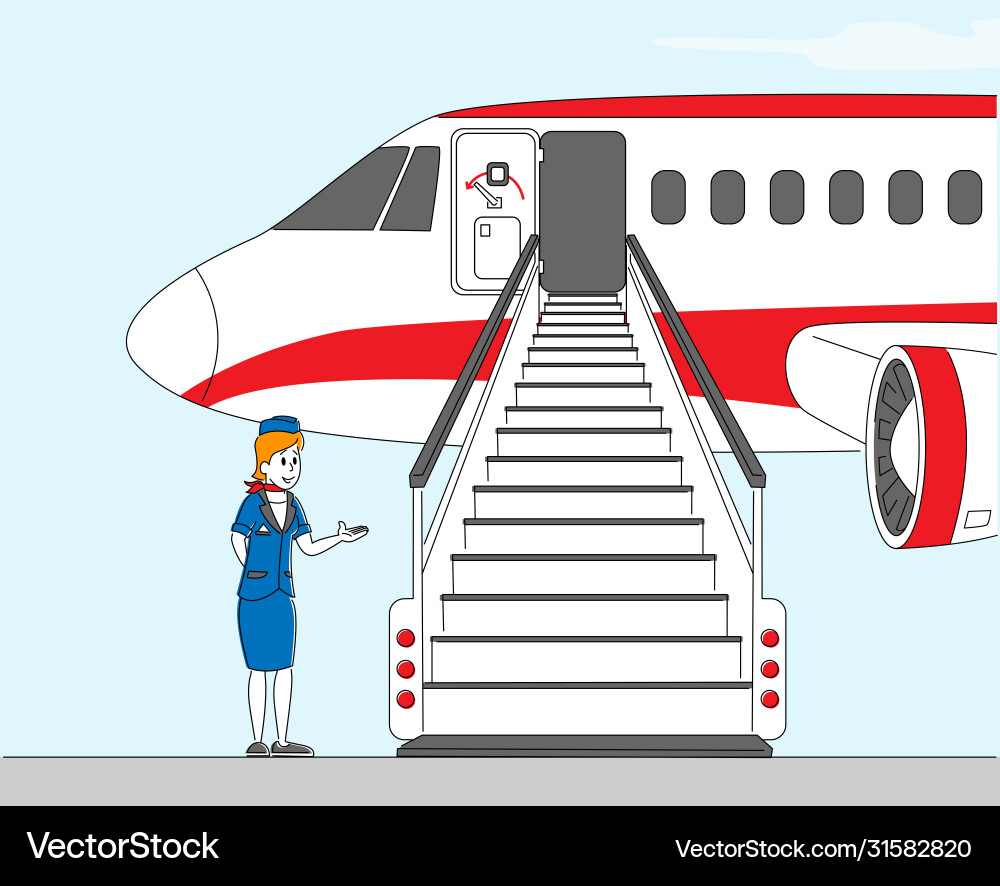 Airline Personal Stewardess Charakter Flug Airline Personal Stewardess Charakter Flug vektorbild