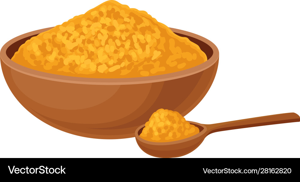 Aromatische asiatische Gewürze türmische goldene Pulver Aromatische asiatische Gewürze türmische goldene Pulver vektorbild