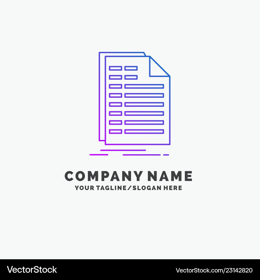 Bill excel file invoice statement purple business Bill excel file invoice statement purple business Vector Image