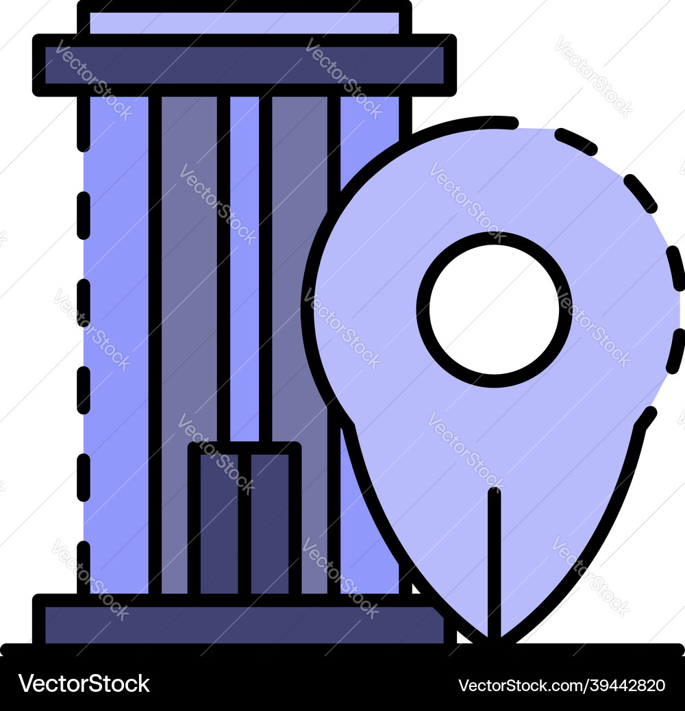 Building location icon color outline Building location icon color outline vector image