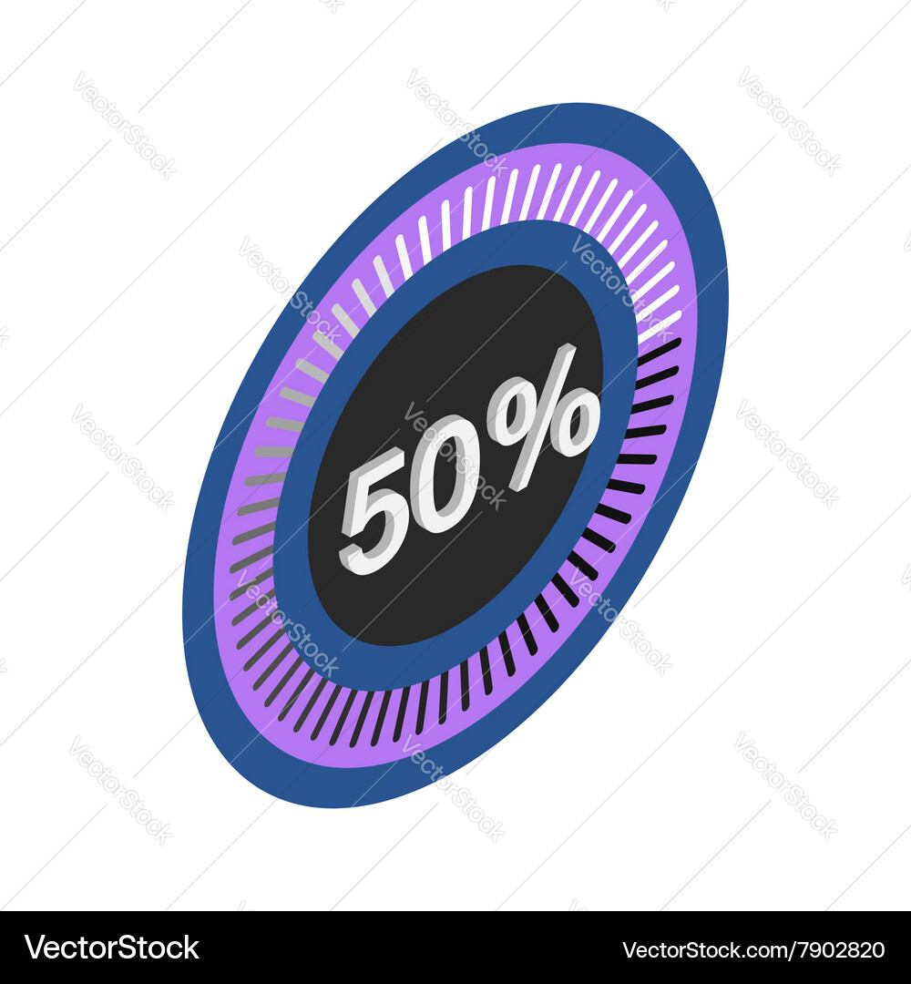 Circle loading bar icon isometric 3d style vector image